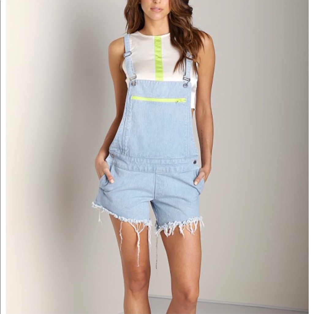 Nwt This Is A Love Song Denim Shorts Overalls